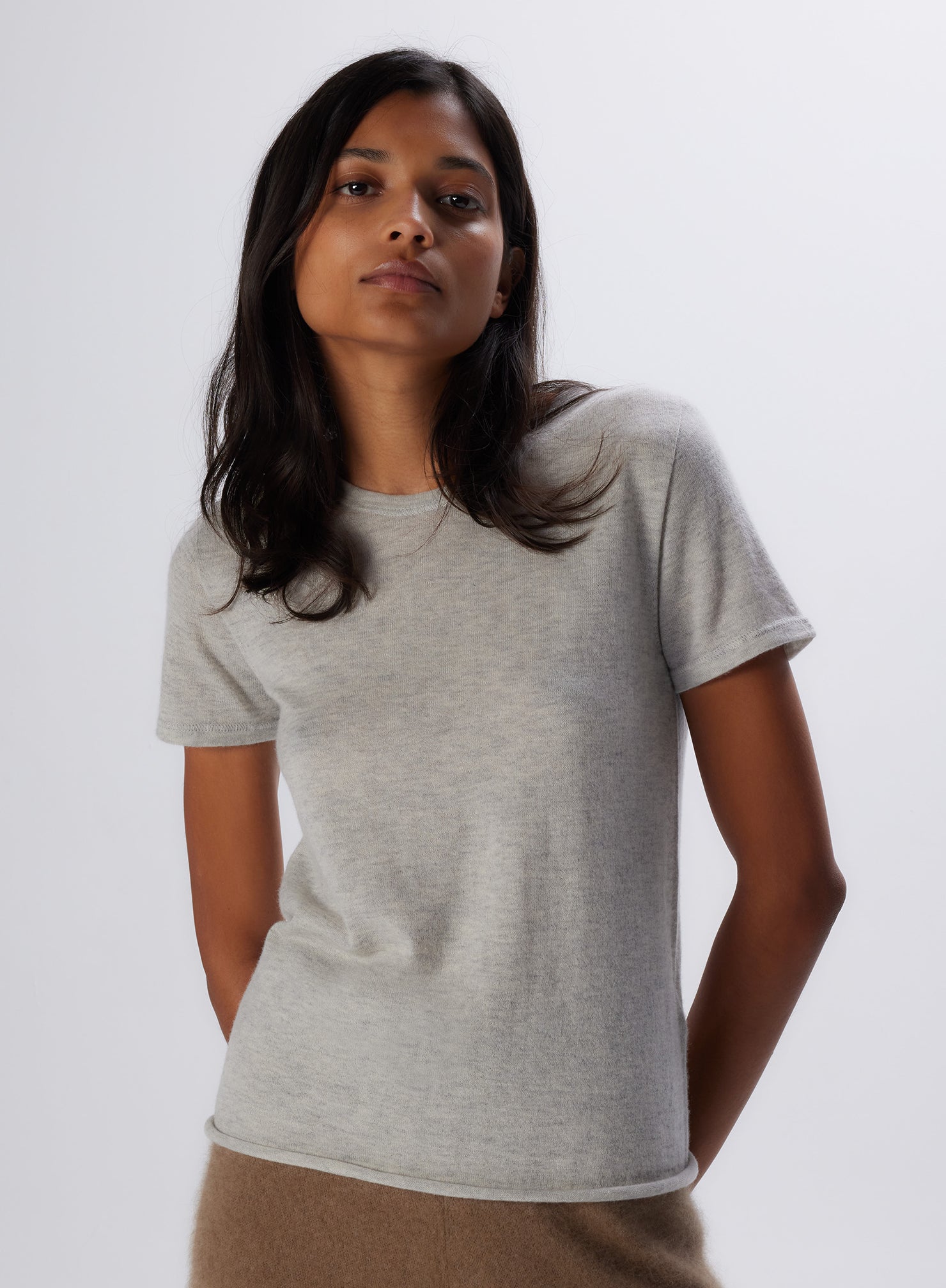 Tee shirt gris chiné femme online