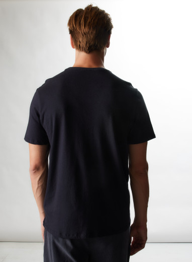 Grey Cotton / Cashmere Round Neck T-Shirt MEN