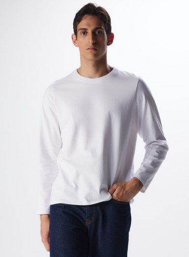 Grey Organic Cotton Long Sleeve T-Shirt MEN