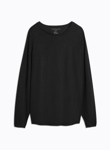 Round neck long sleeves t-shirt in Linen / Elastane