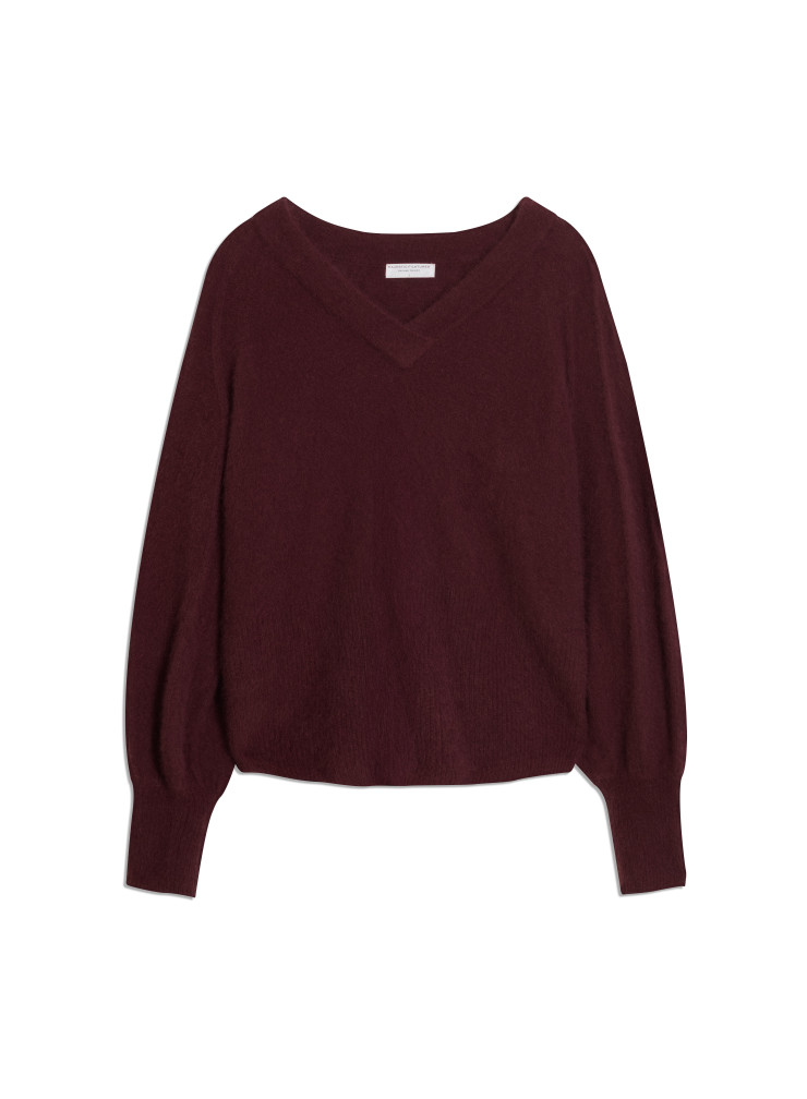 Pullovers Manches Raglan longues Col V en Raccon wool / Polyamide