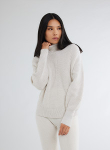 Pullovers Manches Longues Col Roulé en Laine merinos