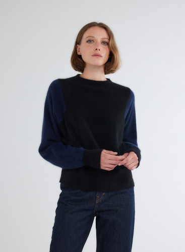 Long Sleeves Sweater Round neck in Raccoon Wool / Polyamide