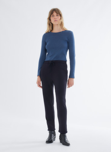 Pantalon Daphné à revers en Viscose / Élasthanne