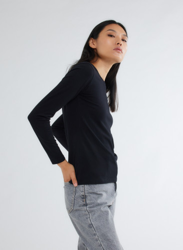 Cotton Long Sleeve Round Neck T-Shirt