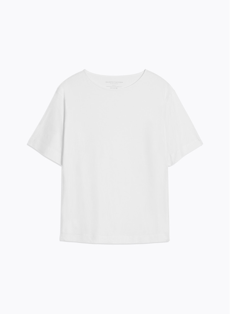 Tee shirt Manches Courtes Col Bateau en Coton organique