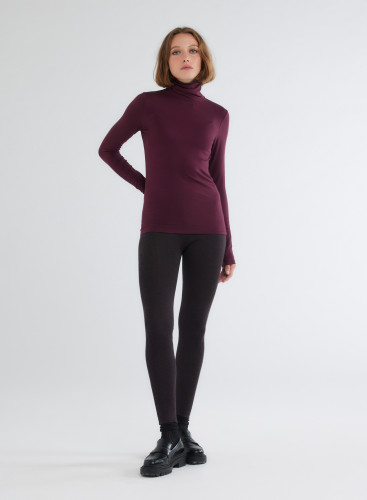 Long Sleeves Turtle neck T-shirt in Viscose / Elastane