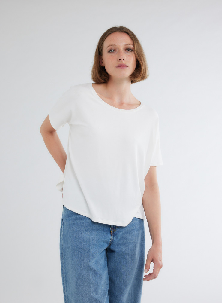 Tee shirt Manches Courtes Col Rond en Viscose / Elasthanne