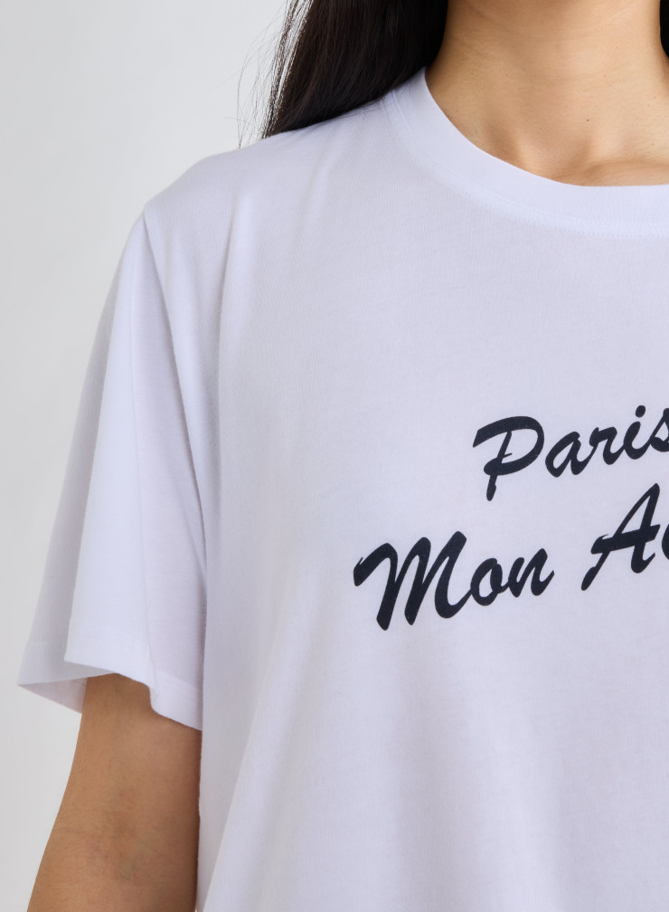 Tee shirt Manches Courtes Col Rond en Coton Organique