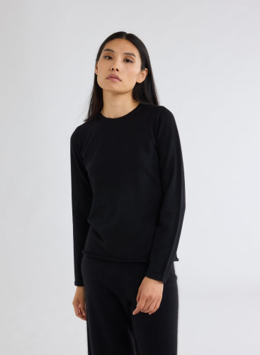 Long Sleeves Round neck T-shirt in Cashmere