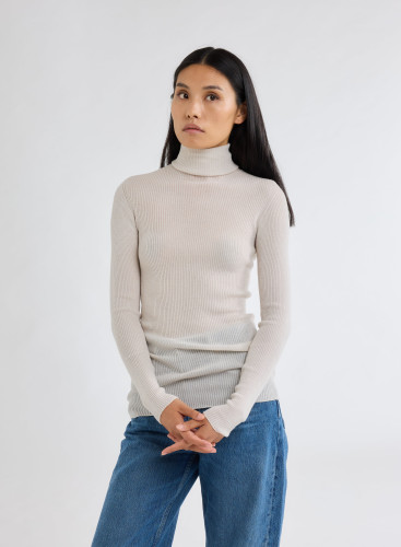 Long Sleeves Sweater Turtle neck in Merino Wool