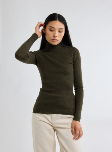 Long Sleeves Sweater Turtle neck in Merino Wool