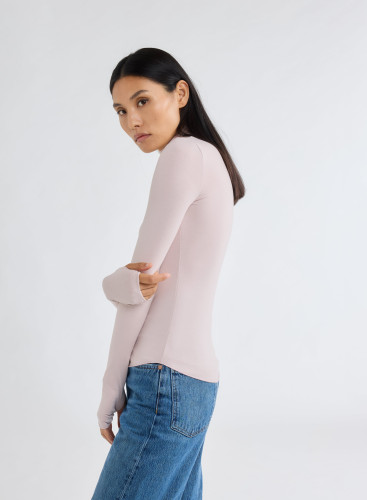 Long Sleeves Turtle neck T-shirt in Viscose / Elastane