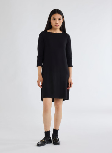 3/4 Sleeves Boat neck Dress in Viscose / Elastane