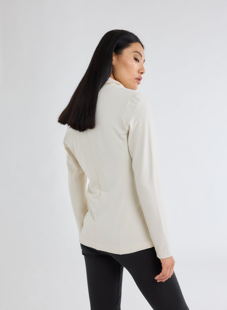 Veste Manches Longues Col Veste en Viscose / Elasthanne