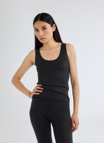 Sleeveless U-neck Tank Top in Organic Cotton / Modal / Elastane