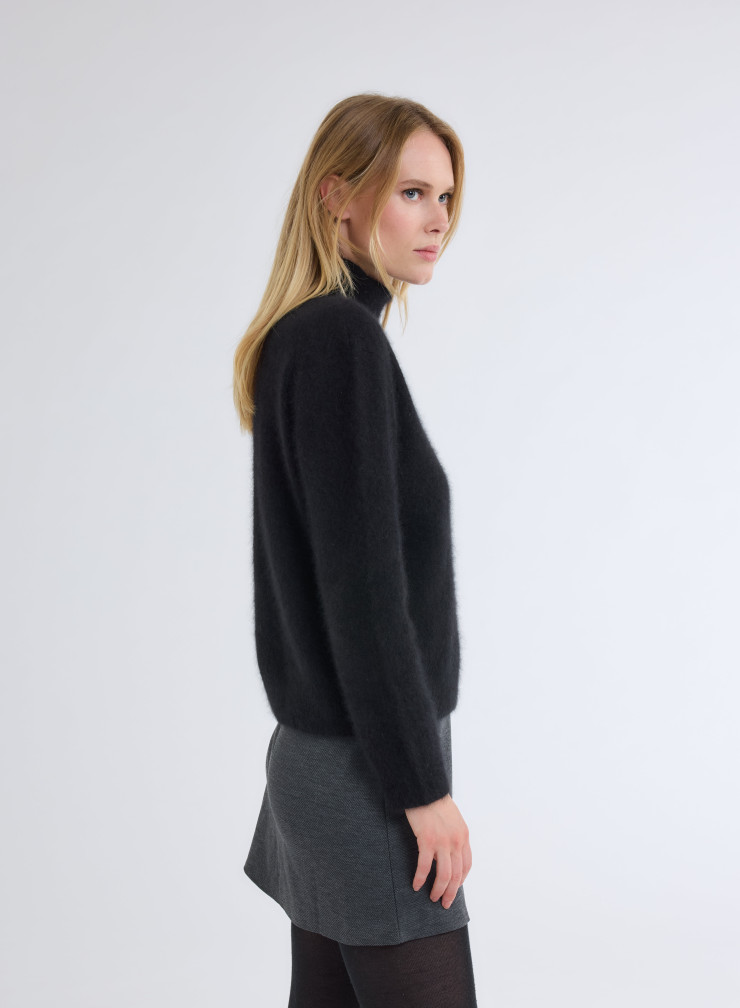 Pullovers Manches Longues Col Montant en Raccon wool / Polyamide