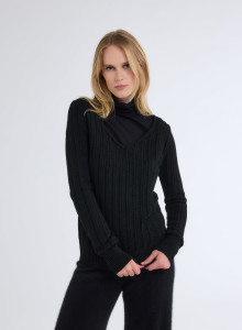 Pullovers Manches Longues Col V en Viscose / lurex / Polyamide