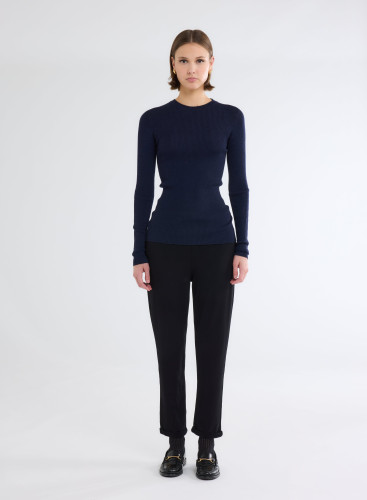 Long Sleeves Sweater Round neck in Merino Wool