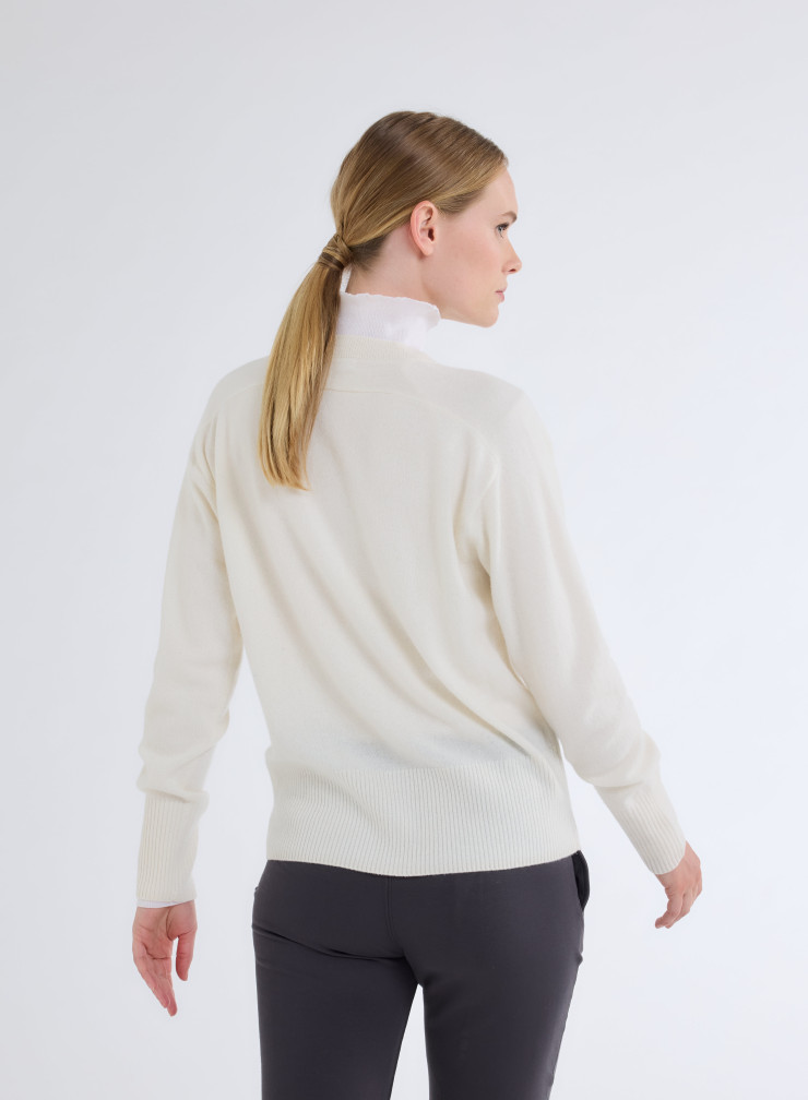 Long sleeves Cardigan V-neck in Cashmere