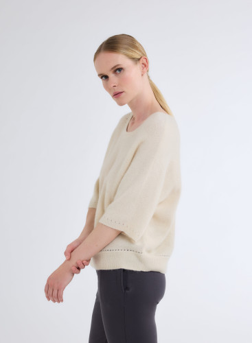 Pull Manches Longues Col Roulé en Raccoon wool / Polyamide