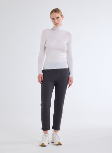 Long Sleeves Sweater High-neck in Merino Wool / Silk