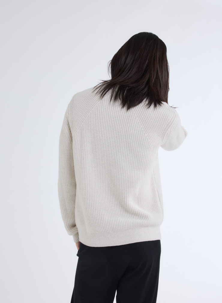 Pullovers Manches Longues Col Rond en Laine merinos