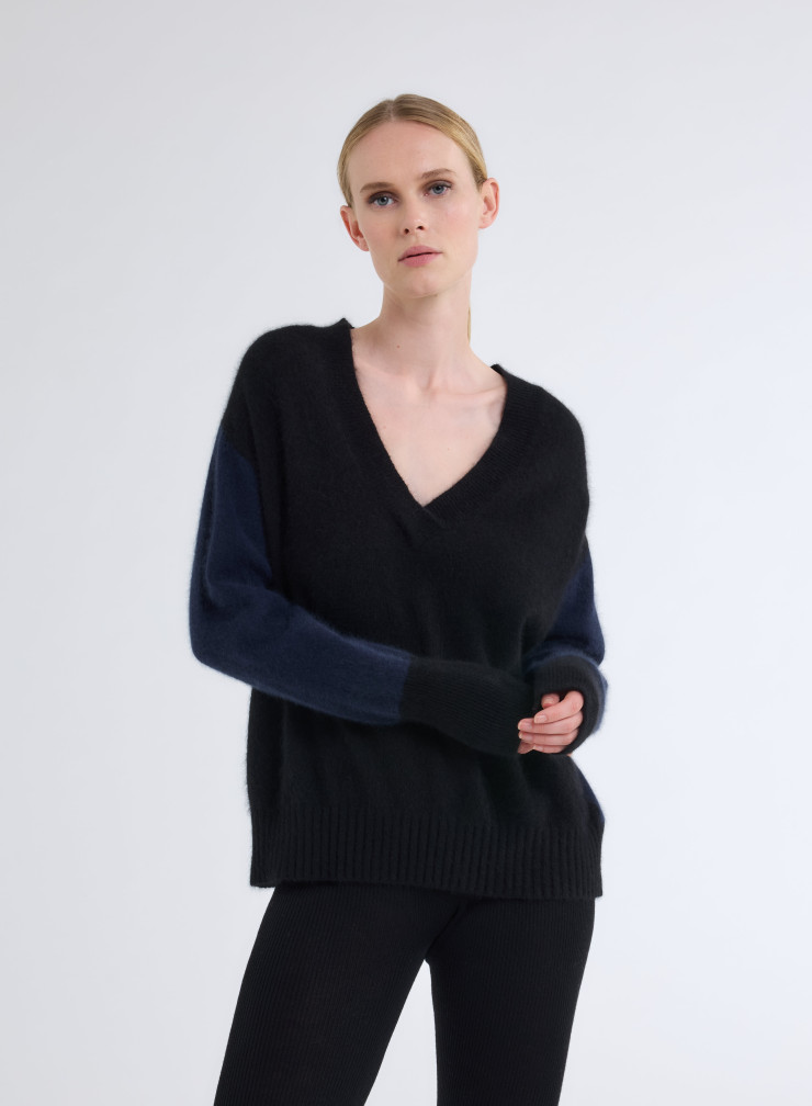 Pullovers Manches Longues Col V en Raccon wool / Polyamide