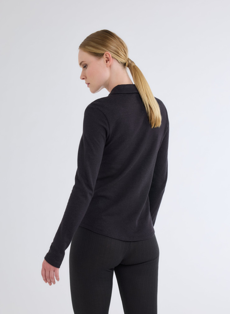 Long Sleeves Shirt in Organic Cotton / Cashmere