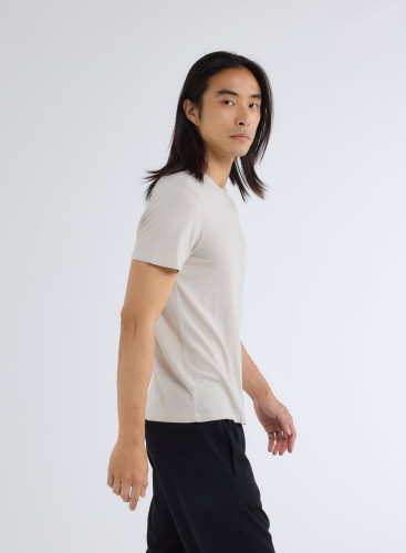 Short Sleeves Round neck T-shirt in Organic Cotton / Cashmere