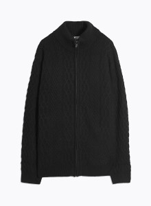 Long Sleeves High-neck Cardigan in Wool / Yack