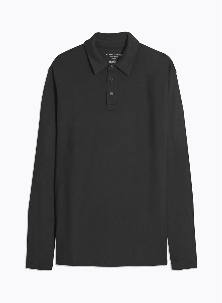 Long Sleeves Polo in Cotton / Cashmere