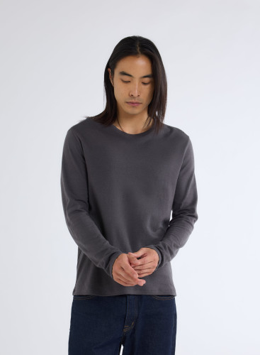 Long Sleeves Round neck T-shirt in Cotton / Cashmere