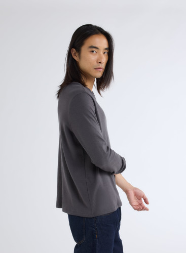 Long Sleeves Round neck T-shirt in Cotton / Cashmere