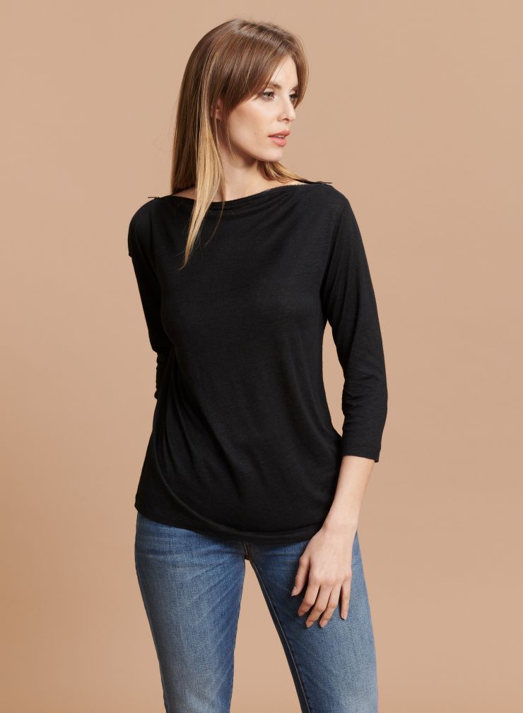 V-neck 3/4 sleeves T-shirt - Majestic Filatures