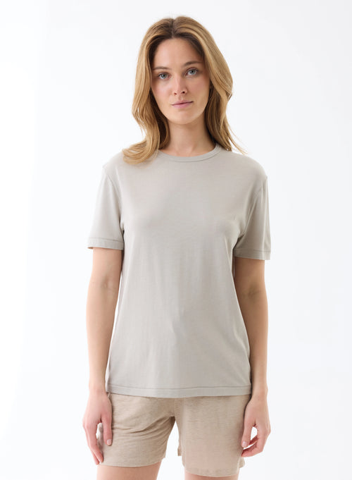 T-shirt Smoke Manches Courtes Col Rond en Lyocell, Tencel / Coton organique - MAJESTIC FILATURES