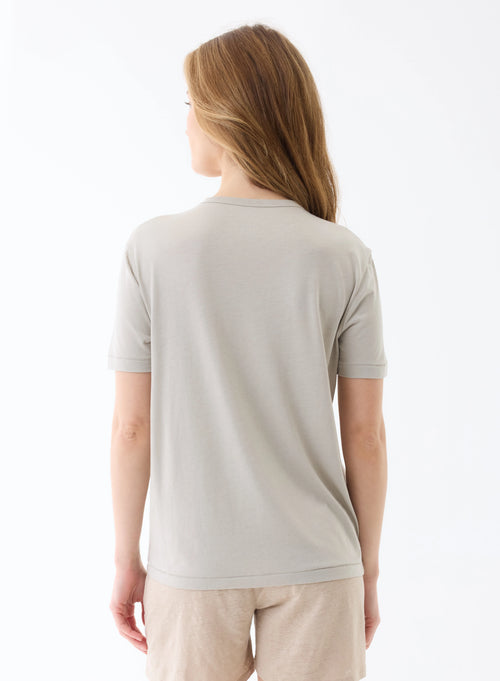 T-shirt Smoke Manches Courtes Col Rond en Lyocell, Tencel / Coton organique - MAJESTIC FILATURES