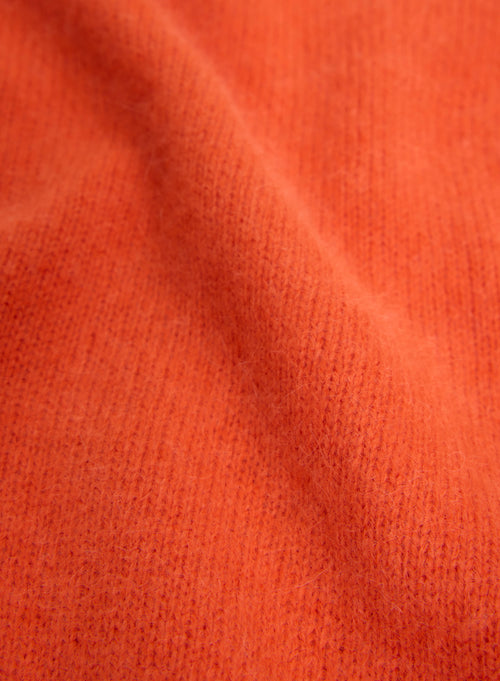 Pull orange Col V Manches Longues - MAJESTIC FILATURES