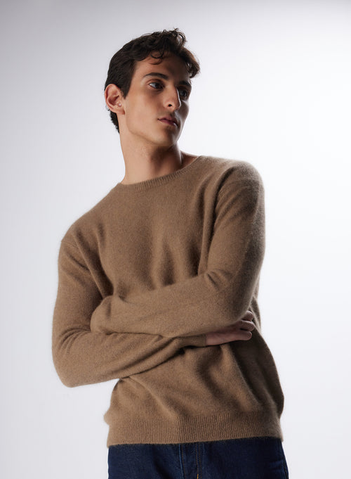 Pull Bison Col Rond Manches Longues en Raccon wool / Polyamide - MAJESTIC FILATURES