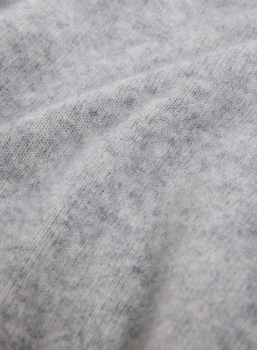 Pull Gris Col Rond Manches Longues en Raccoon et Polyamide - MAJESTIC FILATURES