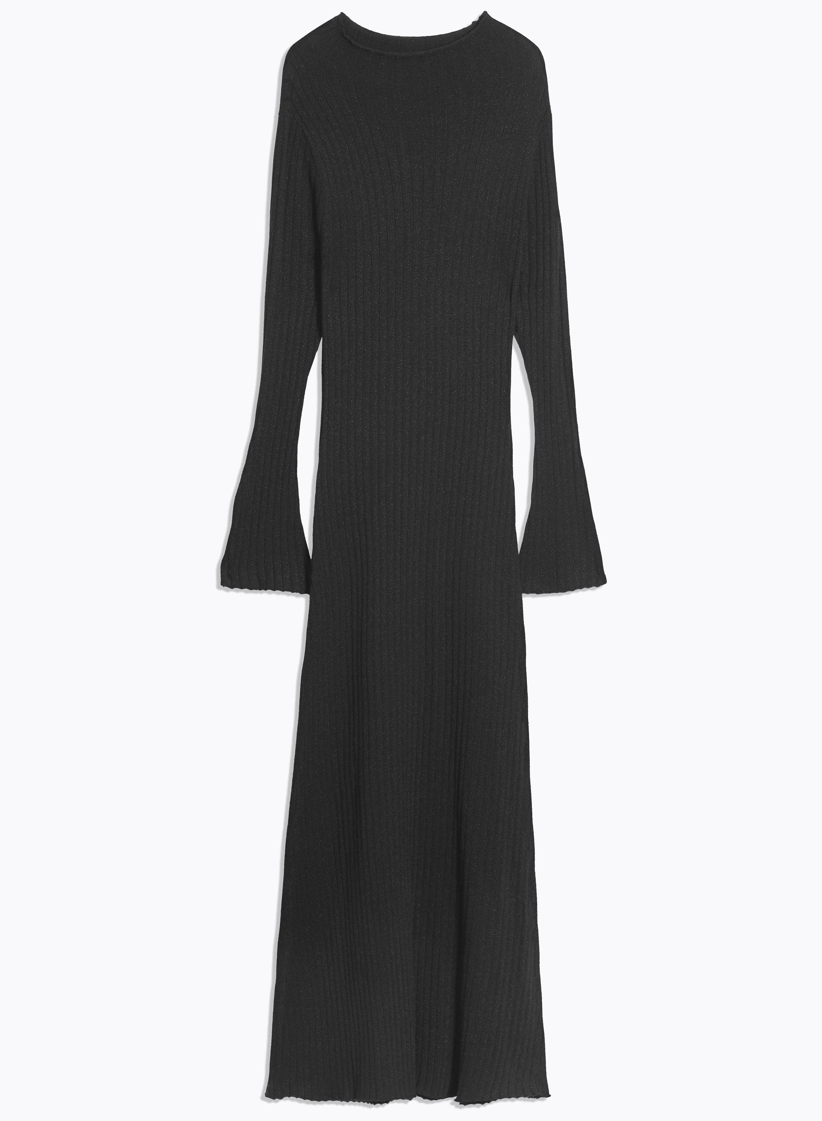 Robe Longue Noire Manches Longues FEMME Majestic Filatures MAJESTIC FILATURES
