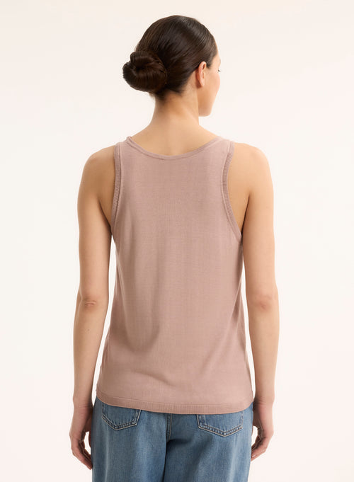 Blue V-Neck Tank Top - MAJESTIC FILATURES