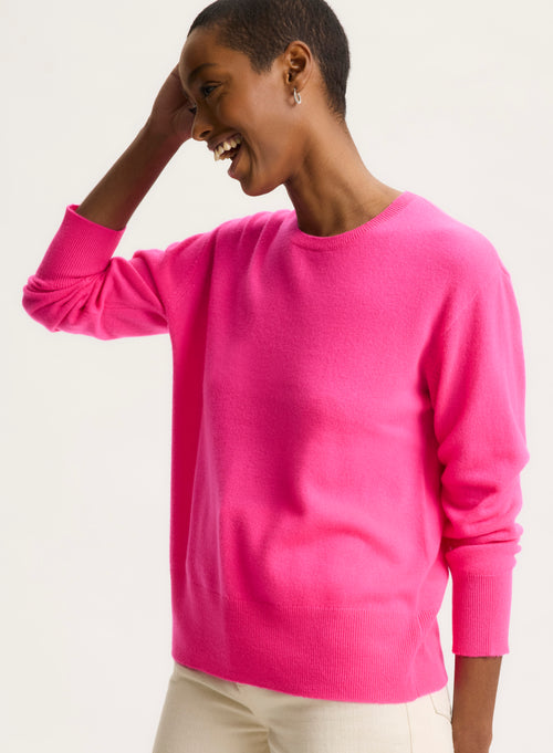 Pull Rose Col Rond Manches Longues - MAJESTIC FILATURES