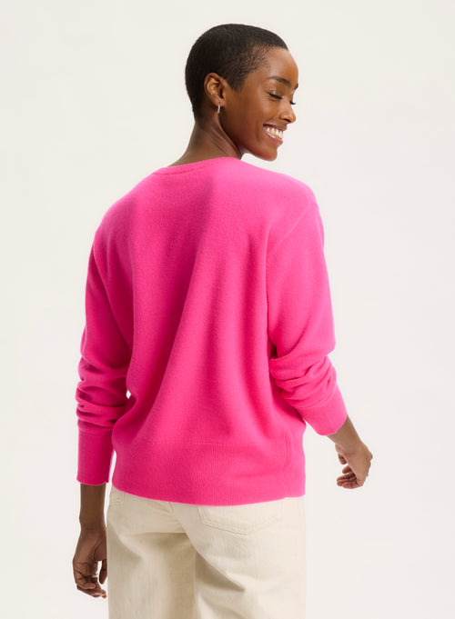 Pull Rose Col Rond Manches Longues - MAJESTIC FILATURES