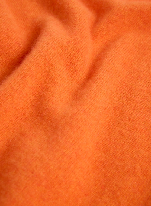 Orangefarbener Pullover mit Rundhalsausschnitt und langen Ärmeln - MAJESTIC FILATURES