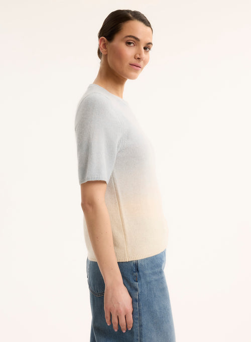 White Round Neck Long Sleeve Sweater - MAJESTIC FILATURES