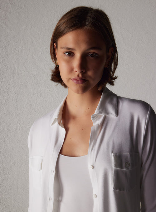 "Anna 2 pocket shirt in Vicose / Elastane" - MAJESTIC FILATURES