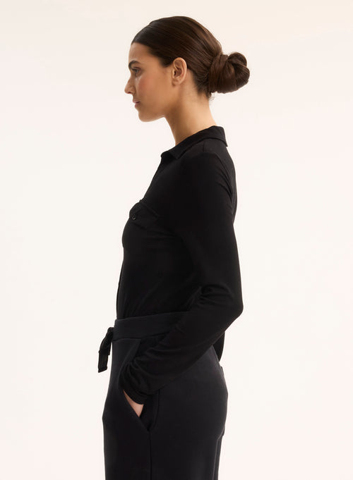 Anna 2 pocket shirt in Vicose / Elastane - MAJESTIC FILATURES