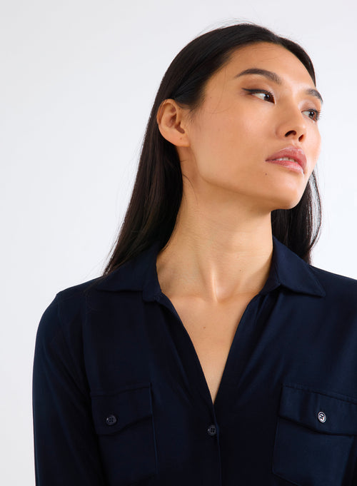 "Anna 2 pocket shirt in Vicose / Elastane" - MAJESTIC FILATURES