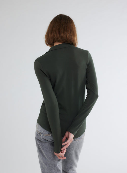 Green Long Sleeve Shirt - MAJESTIC FILATURES